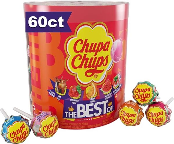 Chupa Chups - 'Best Of' Lollipops Drum Display - 60 Count